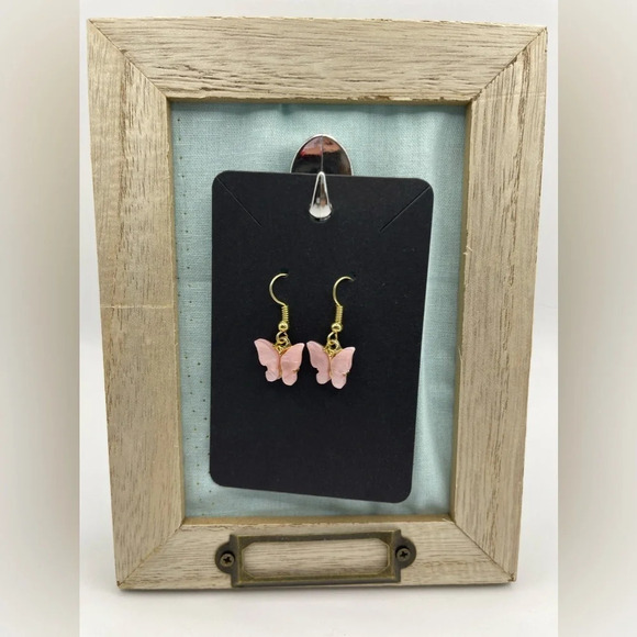 3 for $20 Delicate Pink Butterfly Dangle Earrings “You Pick 3” - Picture 1 of 7